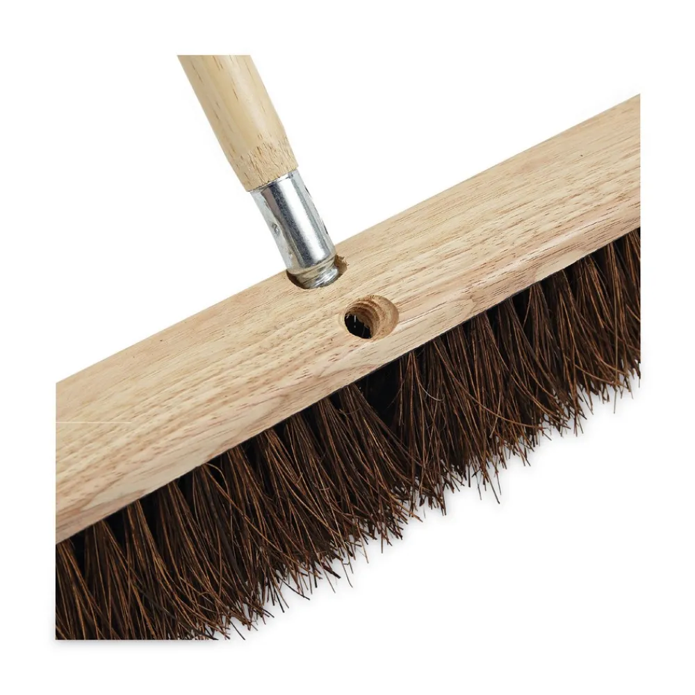 Sale 1.13 in. Diameter x 60 in. Handle Length Metal Tip Threaded Hardwood Broom Handle - Natural Cleaning & Janitorial Supplies