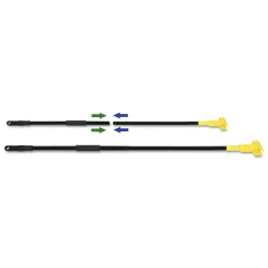 Clearance 1.5 in. Diameter x 59 in. Length 2-Piece Metal Handle with Plastic Jaw Head - Black/Yellow (1-Carton) Cleaning & Janitorial Supplies
