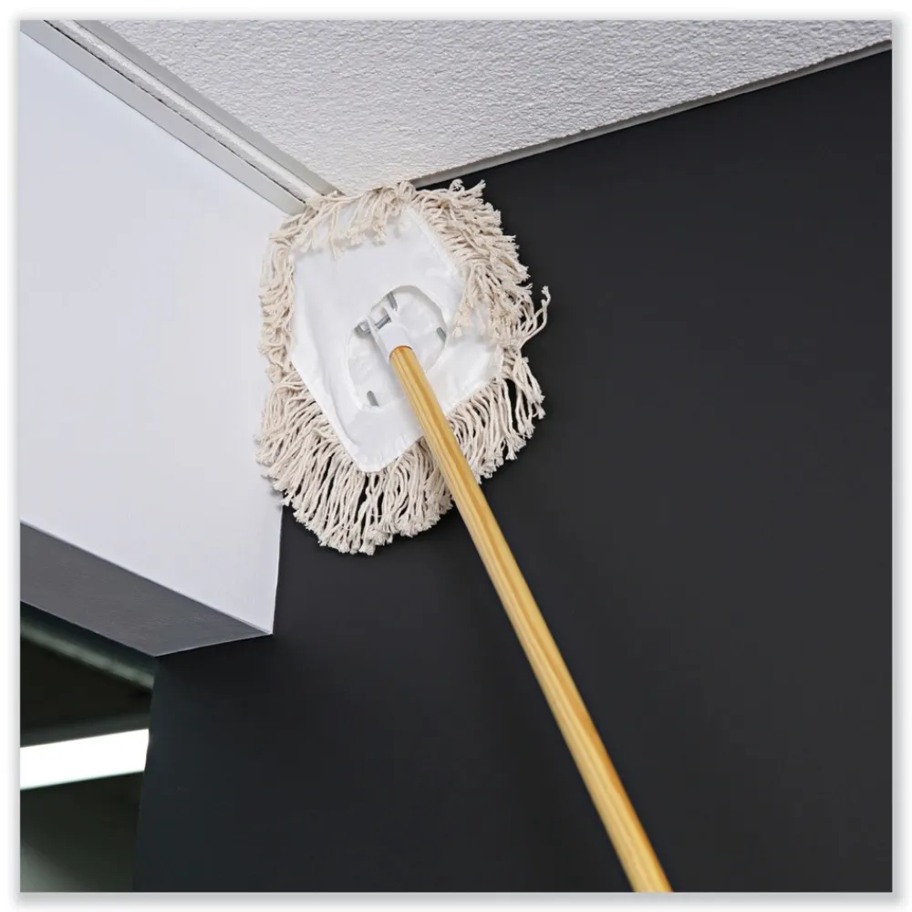 Best 0.94 in. Diameter x 48 in. Length Wedge Dust Mop Head Frame/Lacquered Wood Handle - Natural Cleaning & Janitorial Supplies
