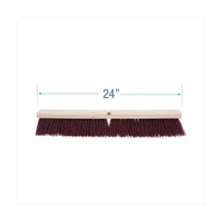 Clearance 3.25 in. Maroon Stiff Polypropylene Bristles 24 in. Brush Floor Brush Head Cleaning & Janitorial Supplies