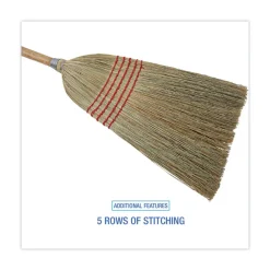Best 55 in. Overall Length Parlor Broom with Corn Fiber Bristles - Natural Cleaning & Janitorial Supplies
