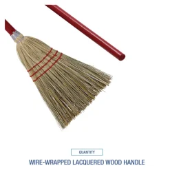 Clearance 36 in. Overall Length Corn/Synthetic Fiber Bristles Corn/Fiber Brooms - Gray/Natural (12/Carton) Cleaning & Janitorial Supplies