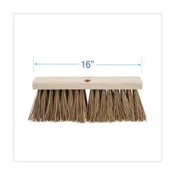 6.25 in. Palmyra Fiber Bristles 16 in. Brush Street Broom Head - Brown Cleaning & Janitorial Supplies