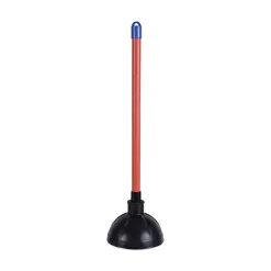Sale 18 in. Plastic Handle Toilet Plunger for 5-5/8 in. Bowls - Red/Black Drain Cleaning