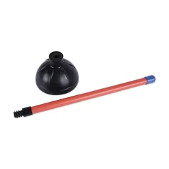 Sale 18 in. Plastic Handle Toilet Plunger for 5-5/8 in. Bowls - Red/Black Drain Cleaning