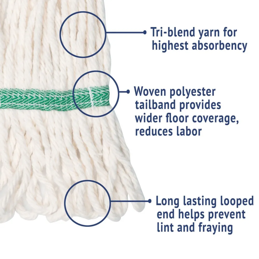 5 in. Super Loop Cotton/Synthetic Fiber Wet Mop Head - Medium, White Cleaning & Janitorial Supplies