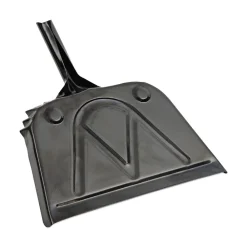 12 in. Wide Metal Dust Pan with 2 in. Handle - Black Cleaning & Janitorial Supplies