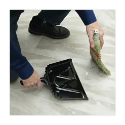 12 in. Wide Metal Dust Pan with 2 in. Handle - Black Cleaning & Janitorial Supplies