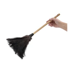 Outlet 10 in. Wood Handle Professional Ostrich Feather Duster Cleaning & Janitorial Supplies
