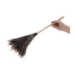 Sale 13 in. Wood Handle Professional Ostrich Feather Duster Cleaning & Janitorial Supplies
