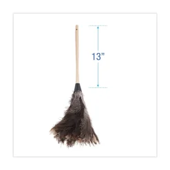 Sale 13 in. Wood Handle Professional Ostrich Feather Duster Cleaning & Janitorial Supplies
