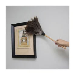 Sale 13 in. Wood Handle Professional Ostrich Feather Duster Cleaning & Janitorial Supplies