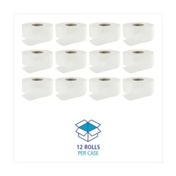 Outlet 3.2 in. x 525 ft. 2 Ply Septic Safe Jumbo Roll Bathroom Tissue - White (12/Carton) Paper & Dispensers