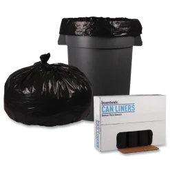 Sale 43 in. x 47 in. 56 gal. 1.2 mil Recycled Low-Density Polyethylene Can Liners - Black (100/Carton) Trash & Waste Bins