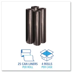 Sale 43 in. x 47 in. 56 gal. 1.2 mil Recycled Low-Density Polyethylene Can Liners - Black (100/Carton) Trash & Waste Bins