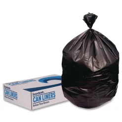 Best 38 in. x 60 in. 60 gal. 22 mic High-Density Can Liners - Black (150/Carton) Trash & Waste Bins