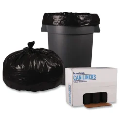 Sale 43 in. x 47 in. 56 gal. 1.6 mil Recycled Low-Density Polyethylene Can Liners - Black (100/Carton) Trash & Waste Bins