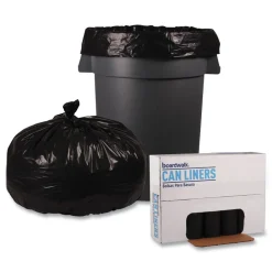 Hot 38 in. x 58 in. 60 gal. 2 mil Recycled Low-Density Polyethylene Can Liners - Black (100/Carton) Cleaning & Janitorial Supplies