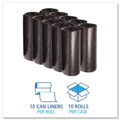 Hot 38 in. x 58 in. 60 gal. 2 mil Recycled Low-Density Polyethylene Can Liners - Black (100/Carton) Cleaning & Janitorial Supplies