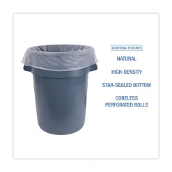 Sale 38 in. x 58 in. 60 gal. 19 mic High-Density Can Liners - Natural (150/Carton) Trash & Waste Bins