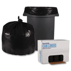 Online 33 in. x 39 in. 33 gal. 1.2 mil Recycled Low-Density Polyethylene Can Liners - Black (100/Carton) Cleaning & Janitorial Supplies