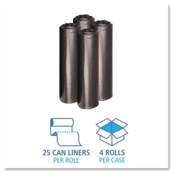 Online 33 in. x 39 in. 33 gal. 1.2 mil Recycled Low-Density Polyethylene Can Liners - Black (100/Carton) Cleaning & Janitorial Supplies