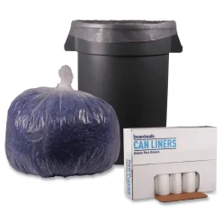 Best 33 in. x 39 in. 1.4 mil 33 gal. Recycled Low-Density Polyethylene Can Liners - Clear (100/Carton) Trash & Waste Bins