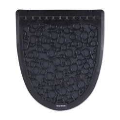 Online 17.5 in. x 20 in. 2.0 Rubber Urinal Mat - Black (6/Carton) Cleaning & Janitorial Supplies