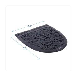 Online 17.5 in. x 20 in. 2.0 Rubber Urinal Mat - Black (6/Carton) Cleaning & Janitorial Supplies