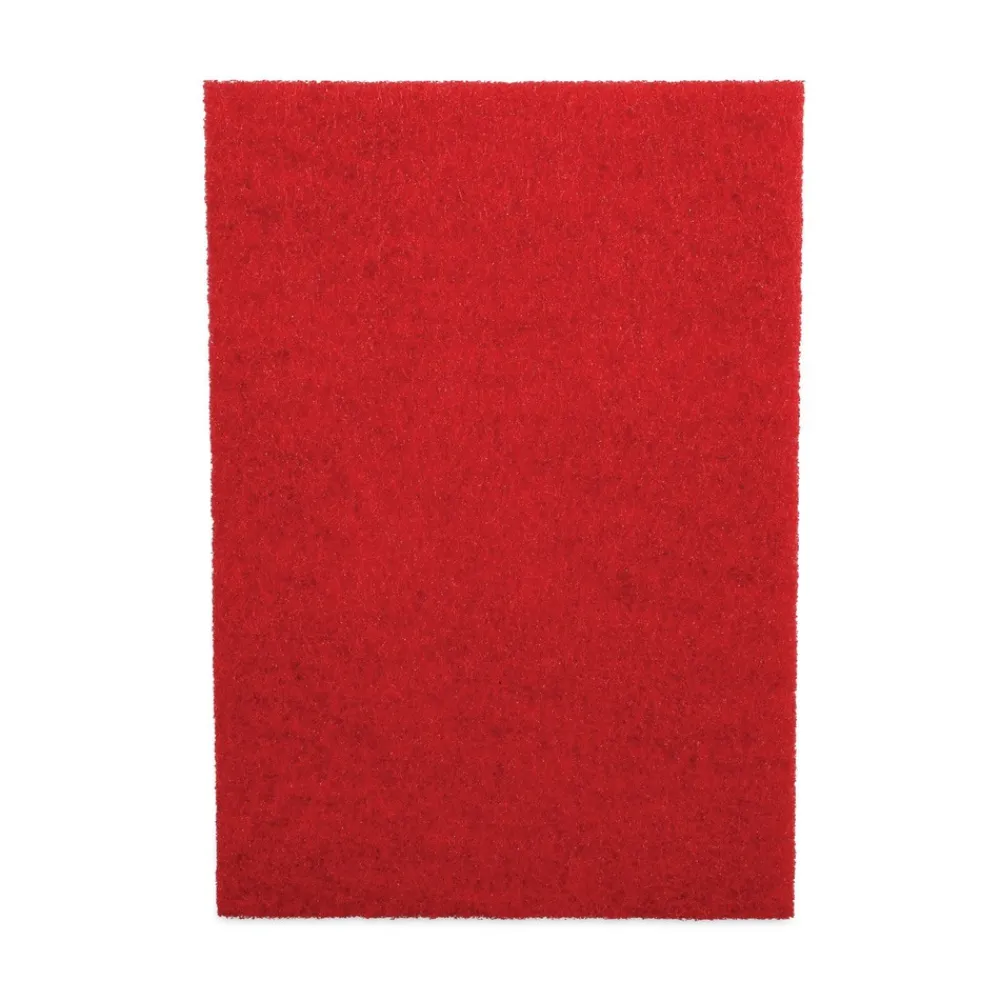 Sale 28 in. x 14 in. Buffing Floor Pads - Red (10/Carton) Cleaning & Janitorial Supplies