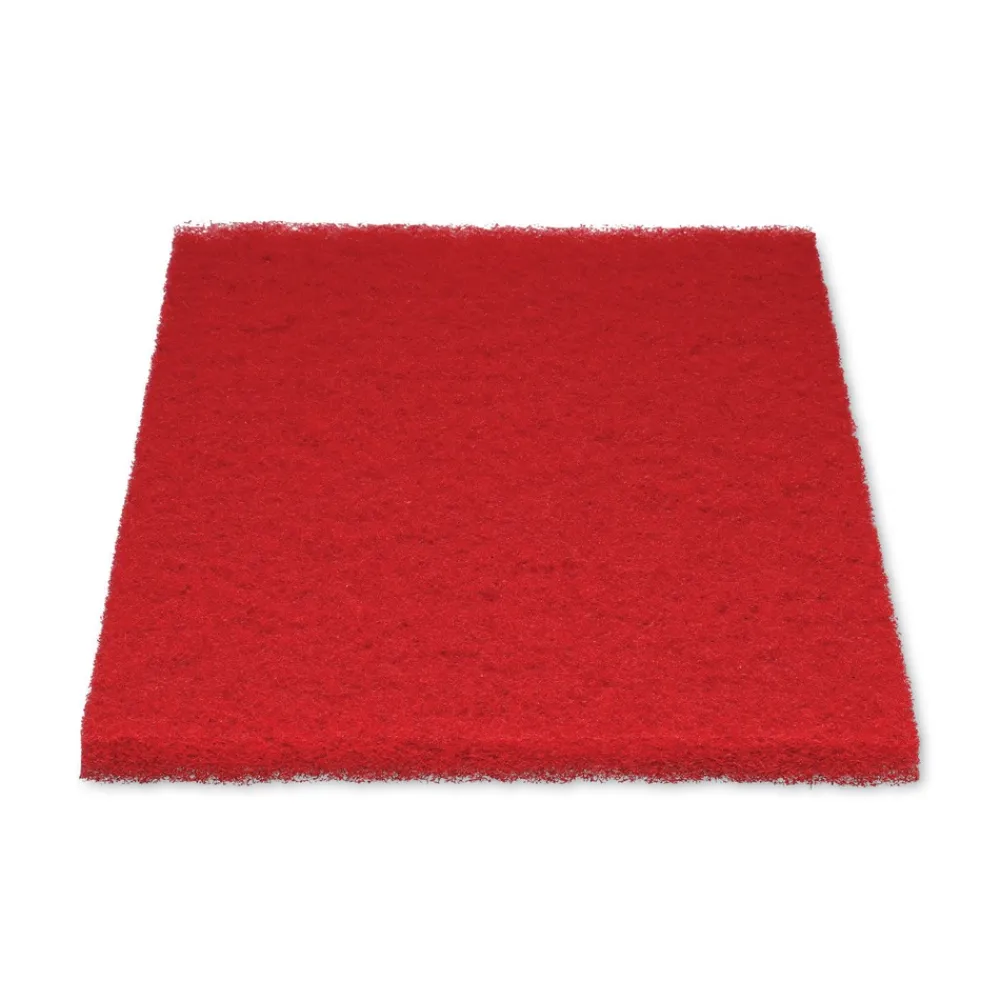 Sale 28 in. x 14 in. Buffing Floor Pads - Red (10/Carton) Cleaning & Janitorial Supplies