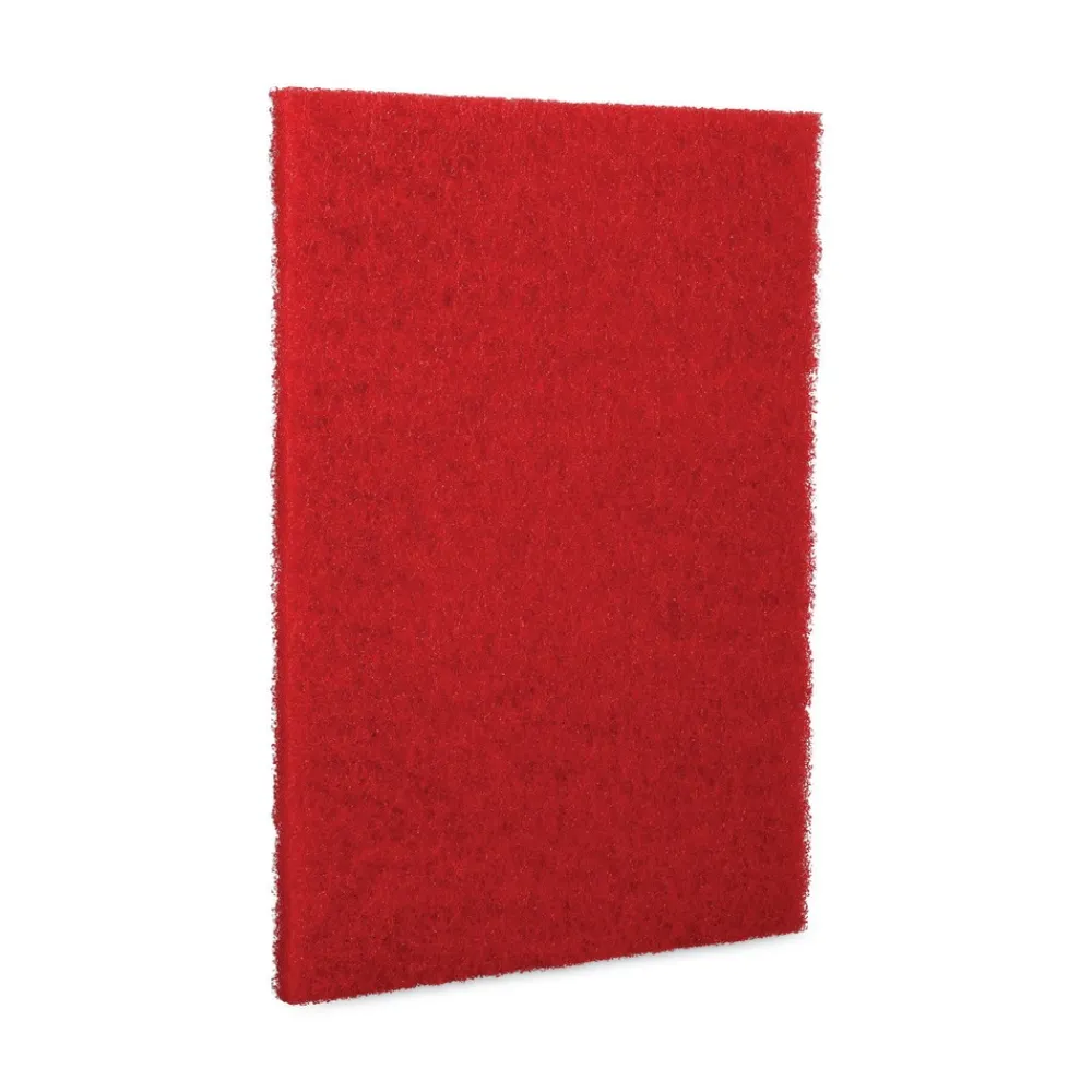 Sale 28 in. x 14 in. Buffing Floor Pads - Red (10/Carton) Cleaning & Janitorial Supplies