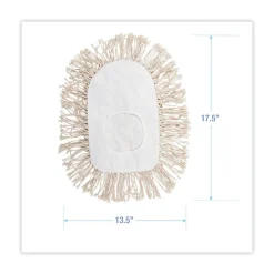 Hot 17.5 in. x 13.5 in. Cotton Wedge Dust Mop Head - White Cleaning & Janitorial Supplies