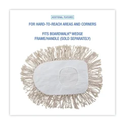 Hot 17.5 in. x 13.5 in. Cotton Wedge Dust Mop Head - White Cleaning & Janitorial Supplies