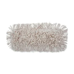 Online 12 in. x 5 in. Cotton Dust Mop Head - White Cleaning & Janitorial Supplies