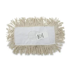Online 12 in. x 5 in. Cotton Dust Mop Head - White Cleaning & Janitorial Supplies