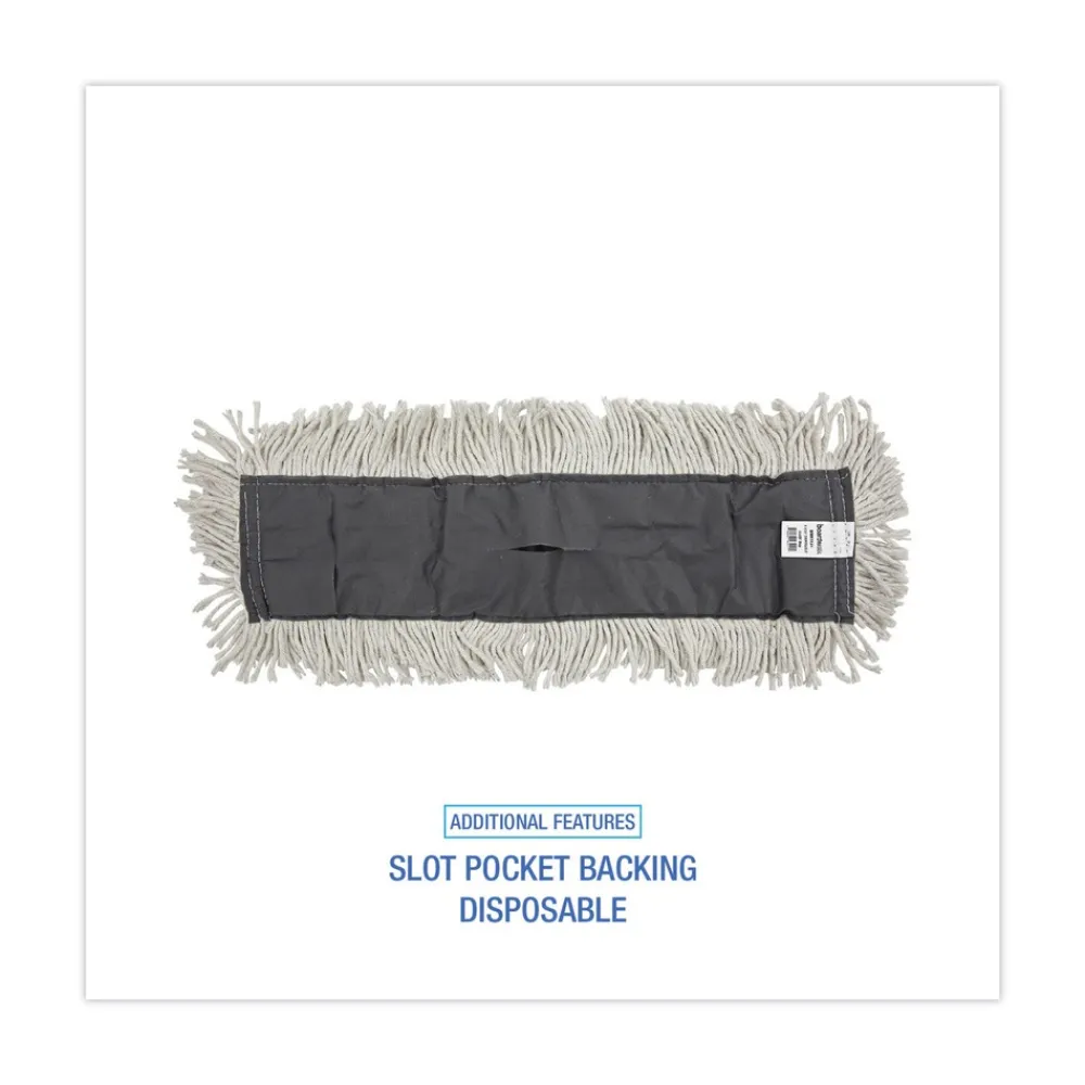 Sale 24 in. x 5 in. Disposable Cotton/Synthetic Cut End Dust Mop Head - White Cleaning & Janitorial Supplies