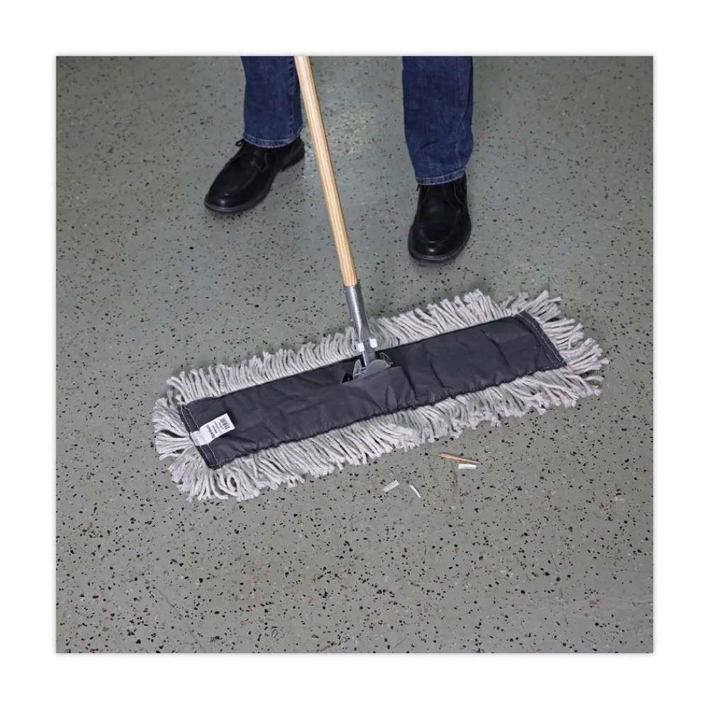 Sale 24 in. x 5 in. Disposable Cotton/Synthetic Cut End Dust Mop Head - White Cleaning & Janitorial Supplies
