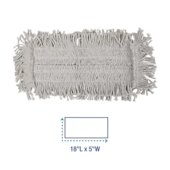 New 18 in. x 5 in. Disposable Cotton Dust Mop Head Cleaning & Janitorial Supplies