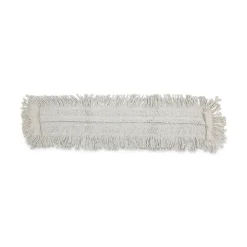 Outlet 36 in. x 5 in. Disposable Cotton/Synthetic Dust Mop Head with Sewn Center Fringe - White Cleaning & Janitorial Supplies