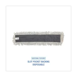 Outlet 36 in. x 5 in. Disposable Cotton/Synthetic Dust Mop Head with Sewn Center Fringe - White Cleaning & Janitorial Supplies