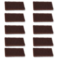 Online 4.62 in. x 10 in. Heavy-Duty Utility Pad - Brown (10/Carton) Cleaning & Janitorial Supplies