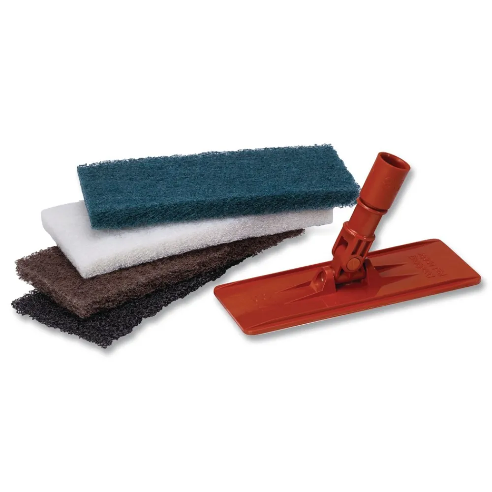 Online 4.62 in. x 10 in. Heavy-Duty Utility Pad - Brown (10/Carton) Cleaning & Janitorial Supplies