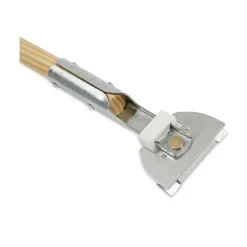 Hot 1 in. x 60 in. Lacquered Wood Swivel Head Clip-On Dust Mop Handle - Natural Cleaning & Janitorial Supplies