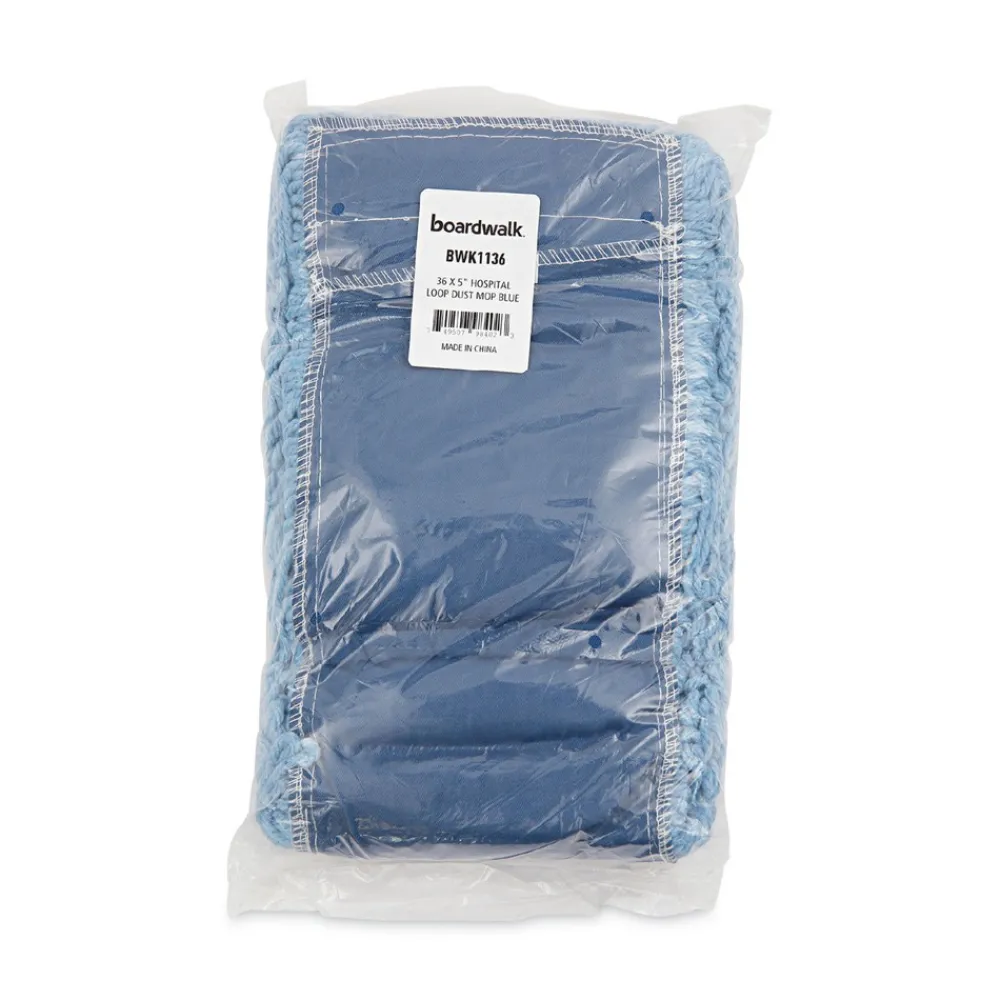 Best 36 in. x 5 in. Looped-End Cotton/ Synthetic Blend Dust Mop Head - Blue Cleaning & Janitorial Supplies