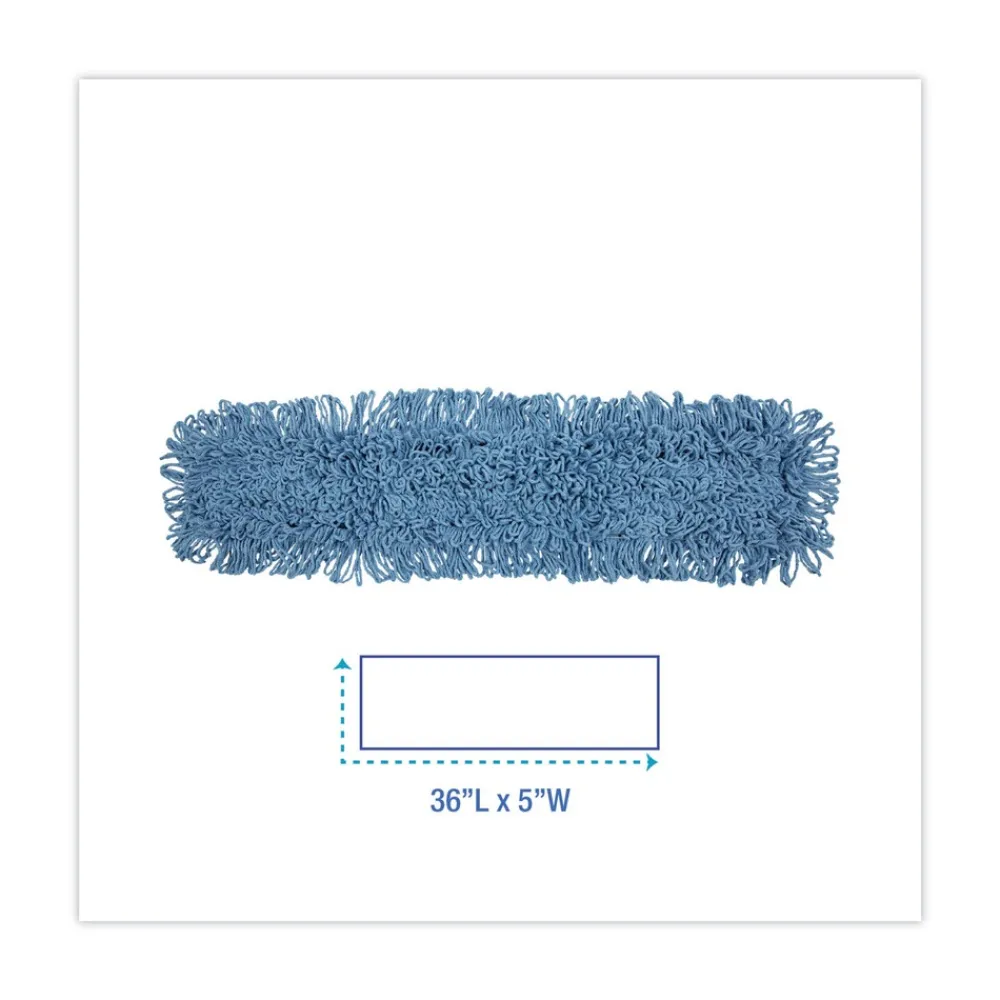 Best 36 in. x 5 in. Looped-End Cotton/ Synthetic Blend Dust Mop Head - Blue Cleaning & Janitorial Supplies
