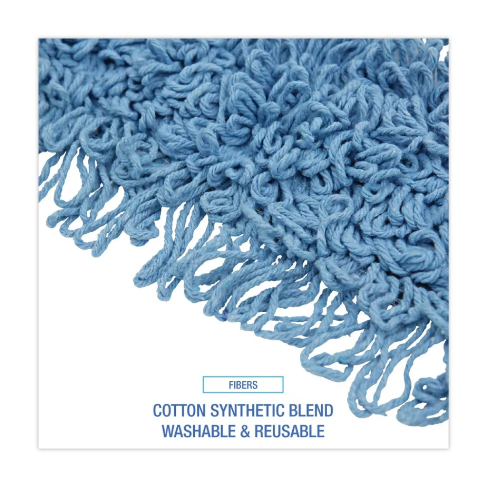 Best 36 in. x 5 in. Looped-End Cotton/ Synthetic Blend Dust Mop Head - Blue Cleaning & Janitorial Supplies