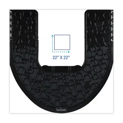 New 22 in. x 22 in. Non-Slip Rubber Commode Mat 2.0 Disposable Toilet Floor Mat - Black (6/Carton) Office Furniture & Lighting