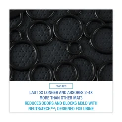 New 22 in. x 22 in. Non-Slip Rubber Commode Mat 2.0 Disposable Toilet Floor Mat - Black (6/Carton) Office Furniture & Lighting