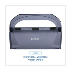 17.25 in. x 3.13 in. x 11.75 in. Toilet Seat Cover Dispenser - Smoke Black Paper & Dispensers